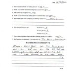 Questionnaire form from BARS HUNTING SERVICE, LLC with handwritten yes/no answers and a reference comments section.