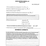 Reference letter form from Bars Hunting Service, LLC, dated December 15, 2017, with checkboxes and a handwritten comment box visible on the page.