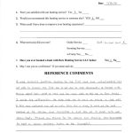 Bars Hunting Service LLC questionnaire page with date, questions, and handwritten reference comments.
