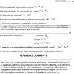 Bars Hunting Service, LLC reference letter form dated 01/15/17 with satisfaction questions and a comments section filled in.
