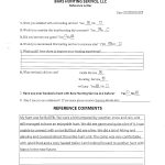 Reference letter form from Bars Hunting Service with checkboxes and a large comments box.