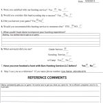 ref-ltr - Bars Hunting Service of Arizona | Arizona Guided Hunts, Arizona Hunting, | Elk, Deer, Mountain Lion, Bear, Antelope, Turkey, Waterfoul, Javelina Reference Letter form from Bars Hunting Service, LLC, with questions about satisfaction and a large comment box.