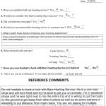 Bars Hunting Service LLC reference letter form with date and a handwritten hunting-trip response.